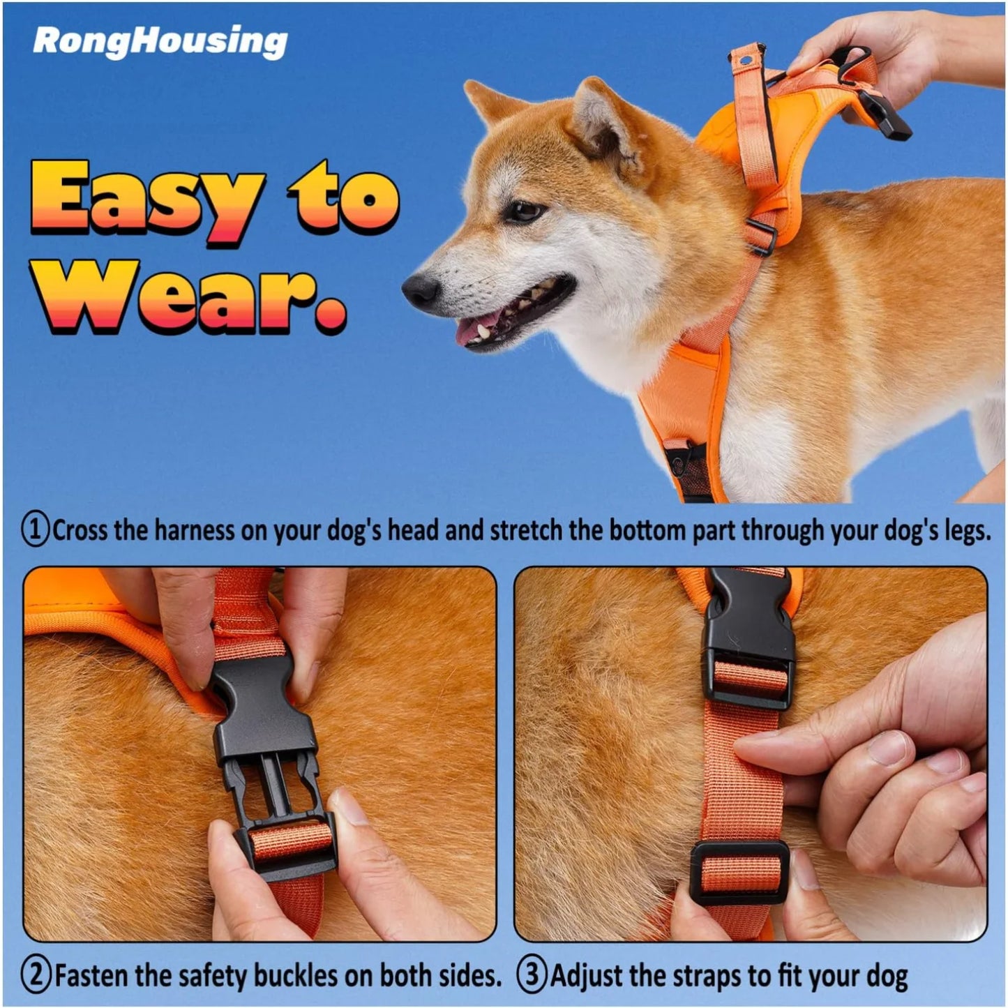 Dog Harness and Automatic Retractable Leash Kit