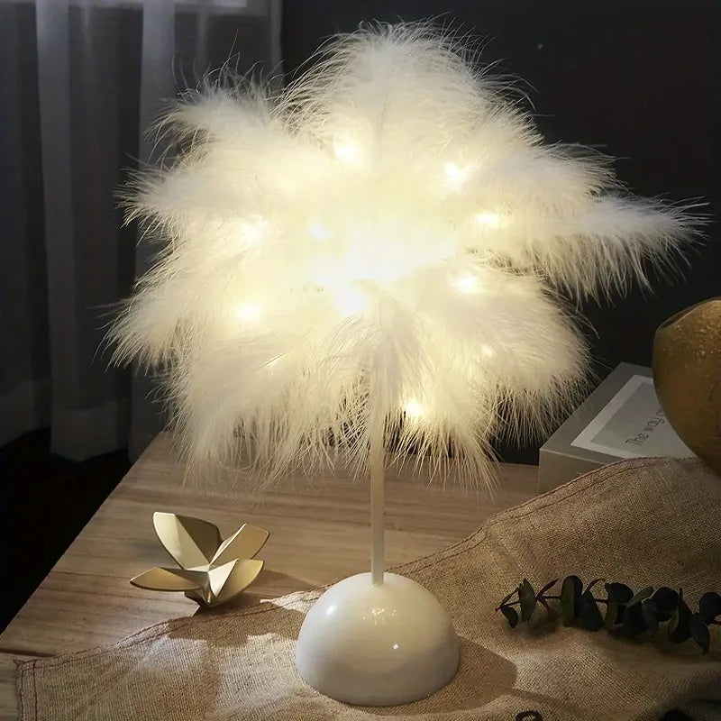 Feather Design LED Table Lamp